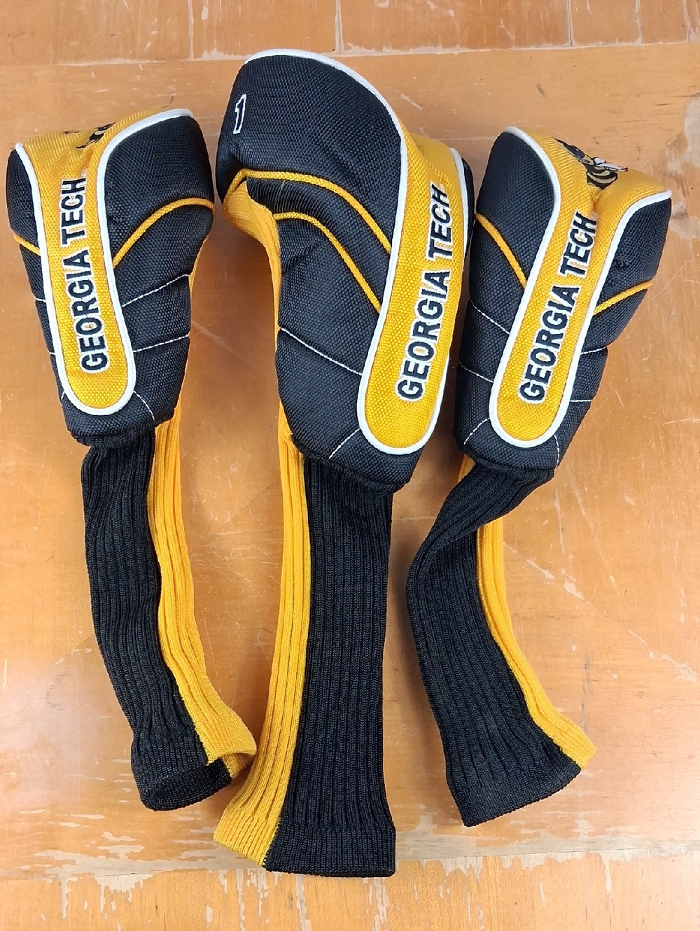 Georgia Tech Yellow Jackets Team Effort Set Of 3 Embroidered Golf Club Headcover